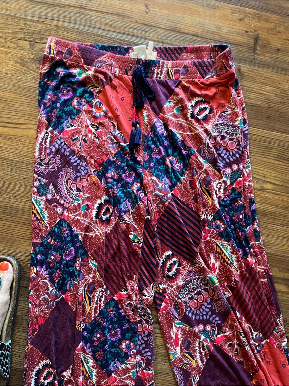 Anthropologie Maelynn Patchwork Print Harem Joggers - Picture 5 of 9